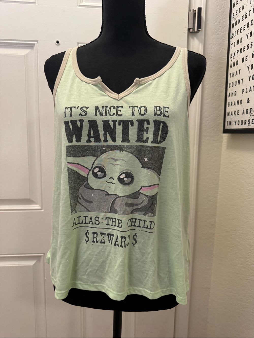 Star Wars Light Green Tank Top with Black Logo 0128
